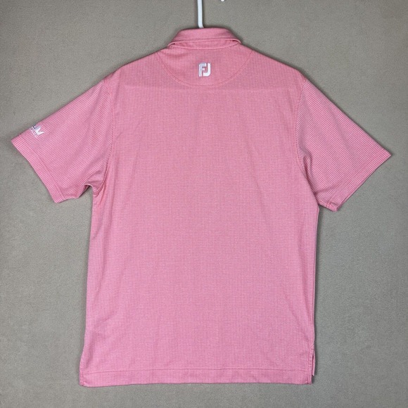 Footjoy Polo Shirt Mens Medium Pink Golfing Rugby Performance Logo Preppy Adult‎ - Picture 9 of 10
